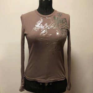 Stussy Girls L/S Metallic Print Tee (New)